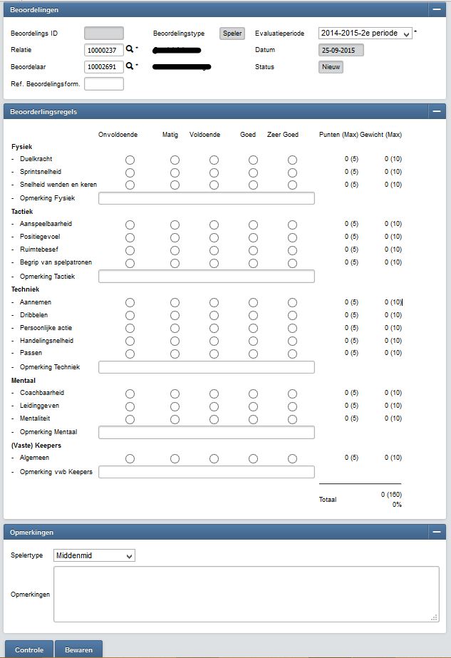 AllUnited Spelers/deelnemers beoordelen